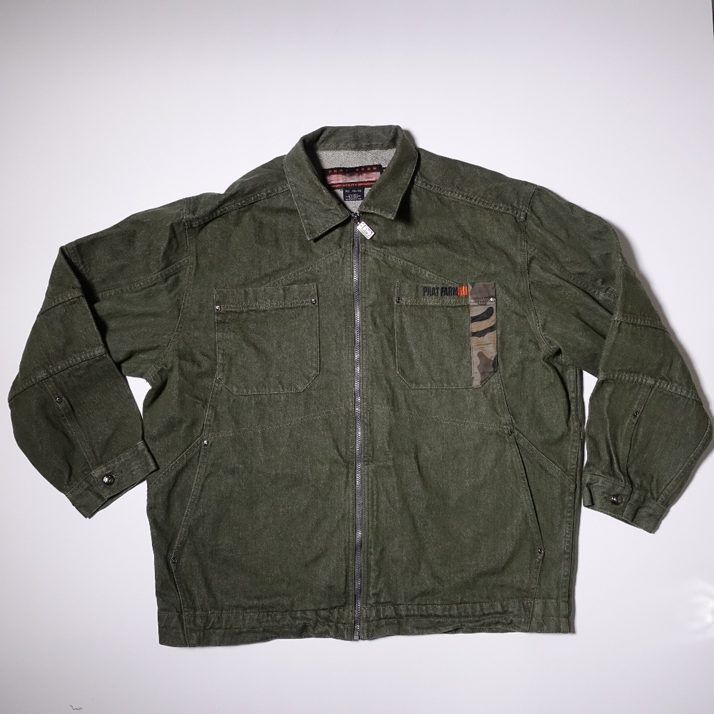Phat Farm Denim Jean Green Jacket XXL